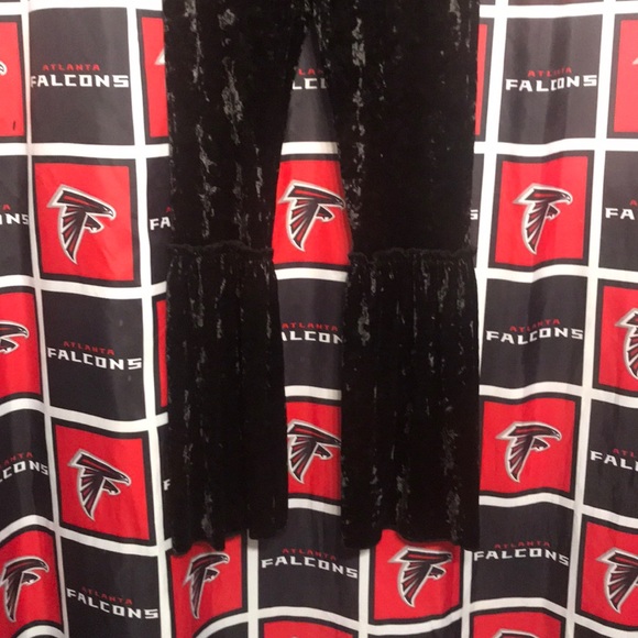 Art Class Black Velvet Flared Leg Fashion Pants - Picture 3 of 8